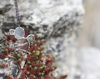 Cacti . Prickly Pear stained glass necklace. Botanical jewelry. Desert inspired necklace. Succulent jewelry. Cactus necklace. Glass cactus