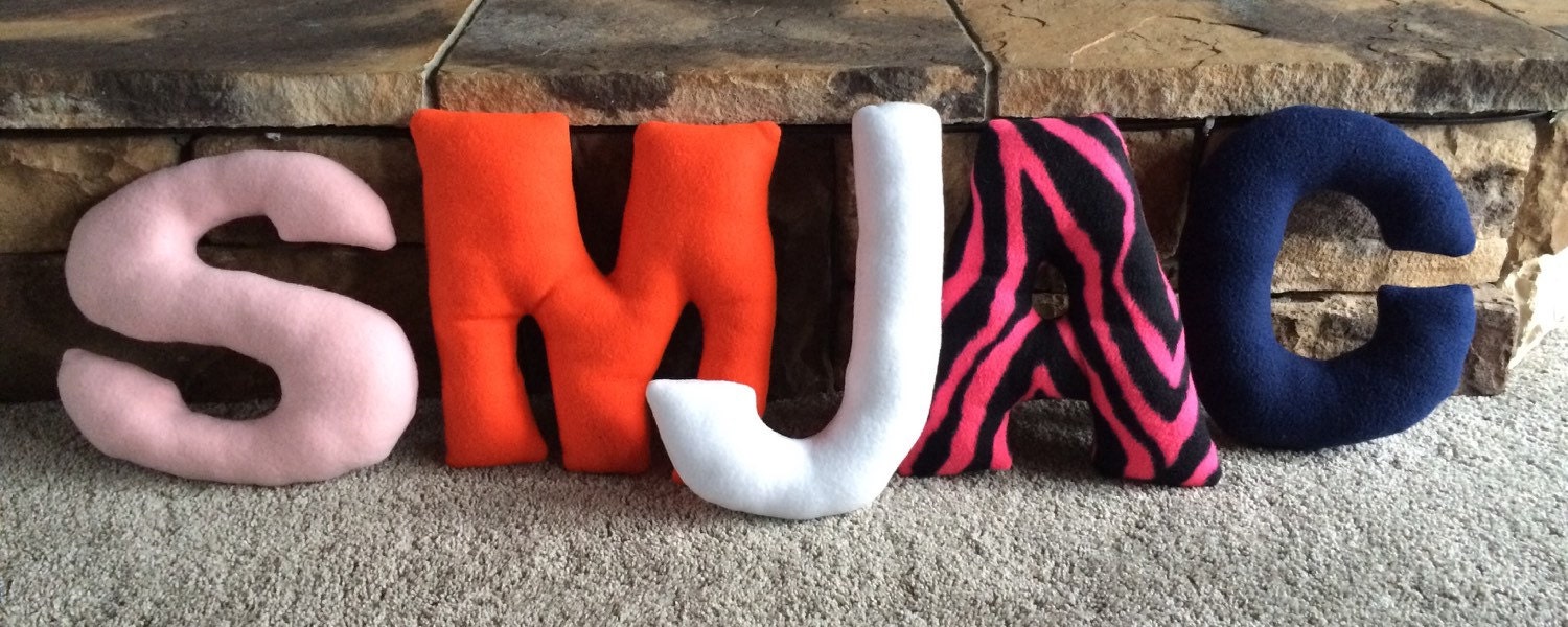 Stuffed Fleece Letter Pillow Toys Letter by CoffeeChickCrafts