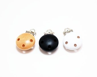 Natural Wood Pacifier Clip, Binky Clip, Suspender Clip - DIY Supplies