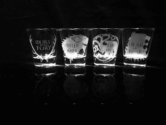 Game of Thrones Shot Glass Set of 4 Stark Targaryen