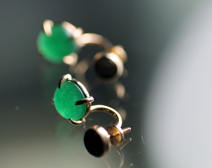 Green and black agate earring / silver earring / gold earring / natural stone earring / gift