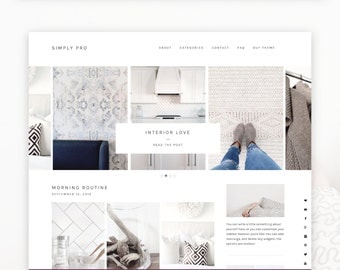 Simply Pro- Minimalist Wordpress Theme — RESPONSIVE Wordpress Genesis Child Theme — Self-hosted Wordpress Blog Theme — Feminine Website