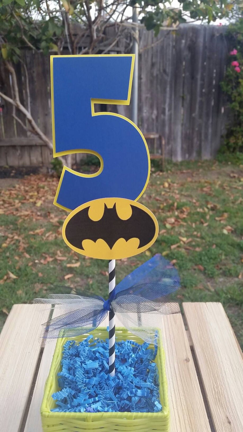 Batman centerpiece cut outs batman birthday by SilviasPartyDecor