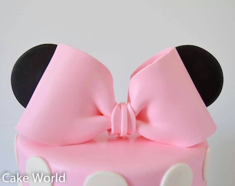 Minnie Mouse Bow and ears cake topper, Minnie Mouse cake topper, Minnie mouse birthday, Minnie mouse party ideas Minnie Mouse decorations
