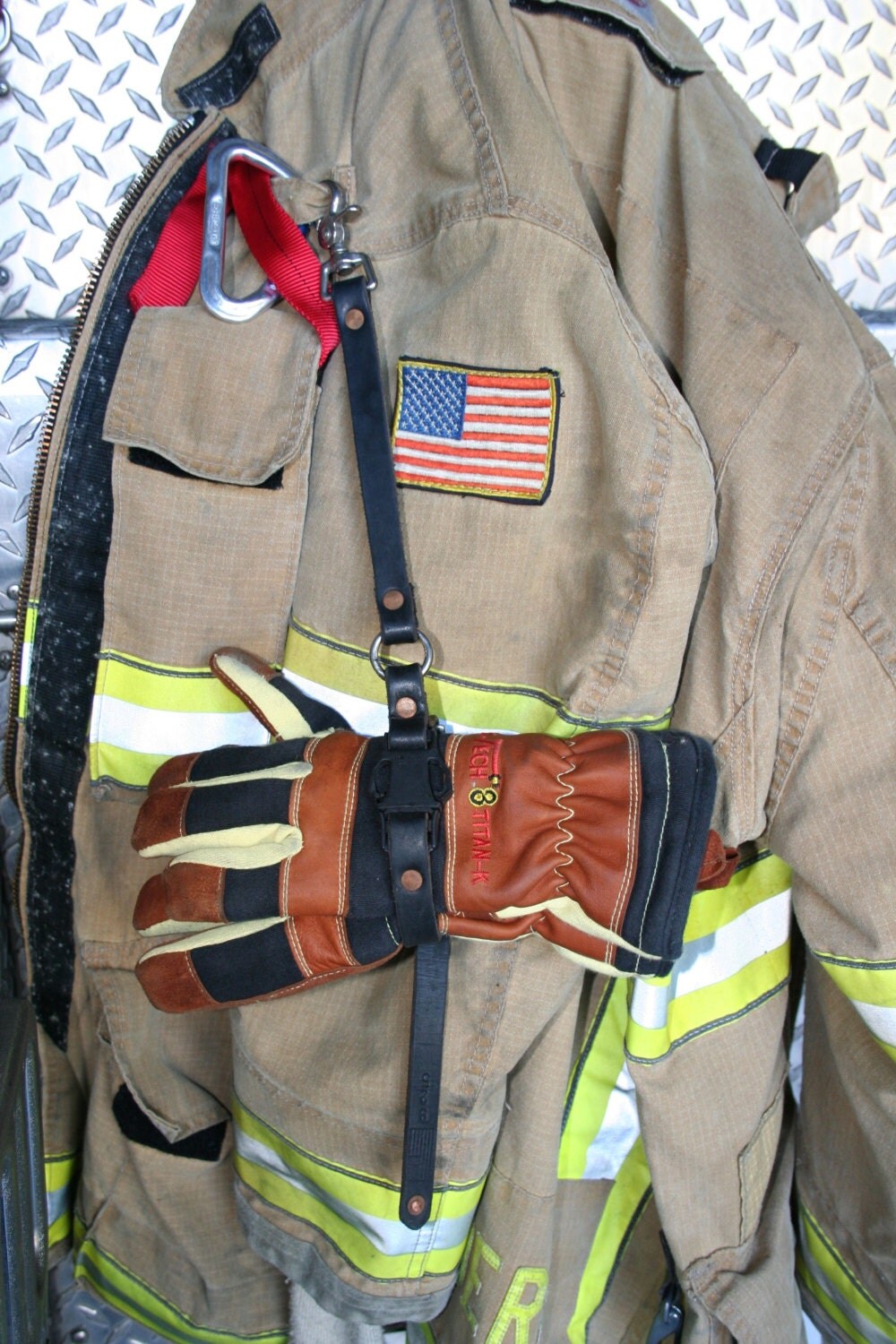 Leather Firefighter Glove Strap Long Version