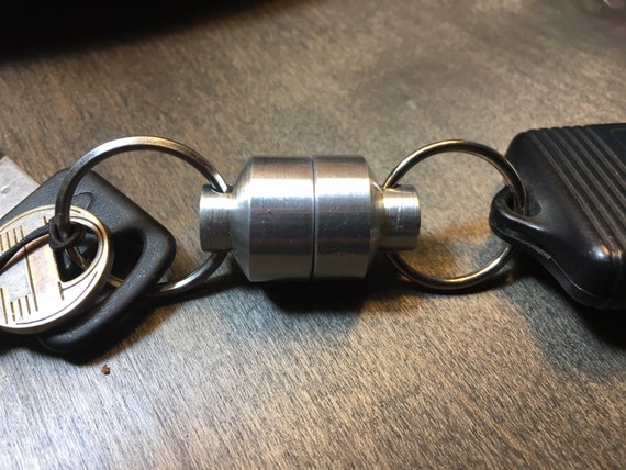 Magnetic/aluminum quick release key chain by UrbanCarvers on Etsy