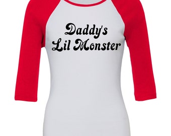 t-shirts with fun prints, daddy's lil monster, ladies shirts