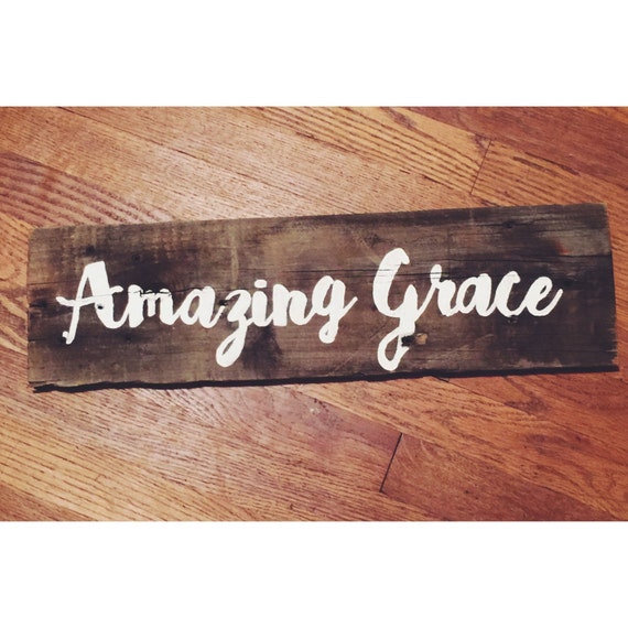 Items similar to Amazing Grace Wood Sign on Etsy