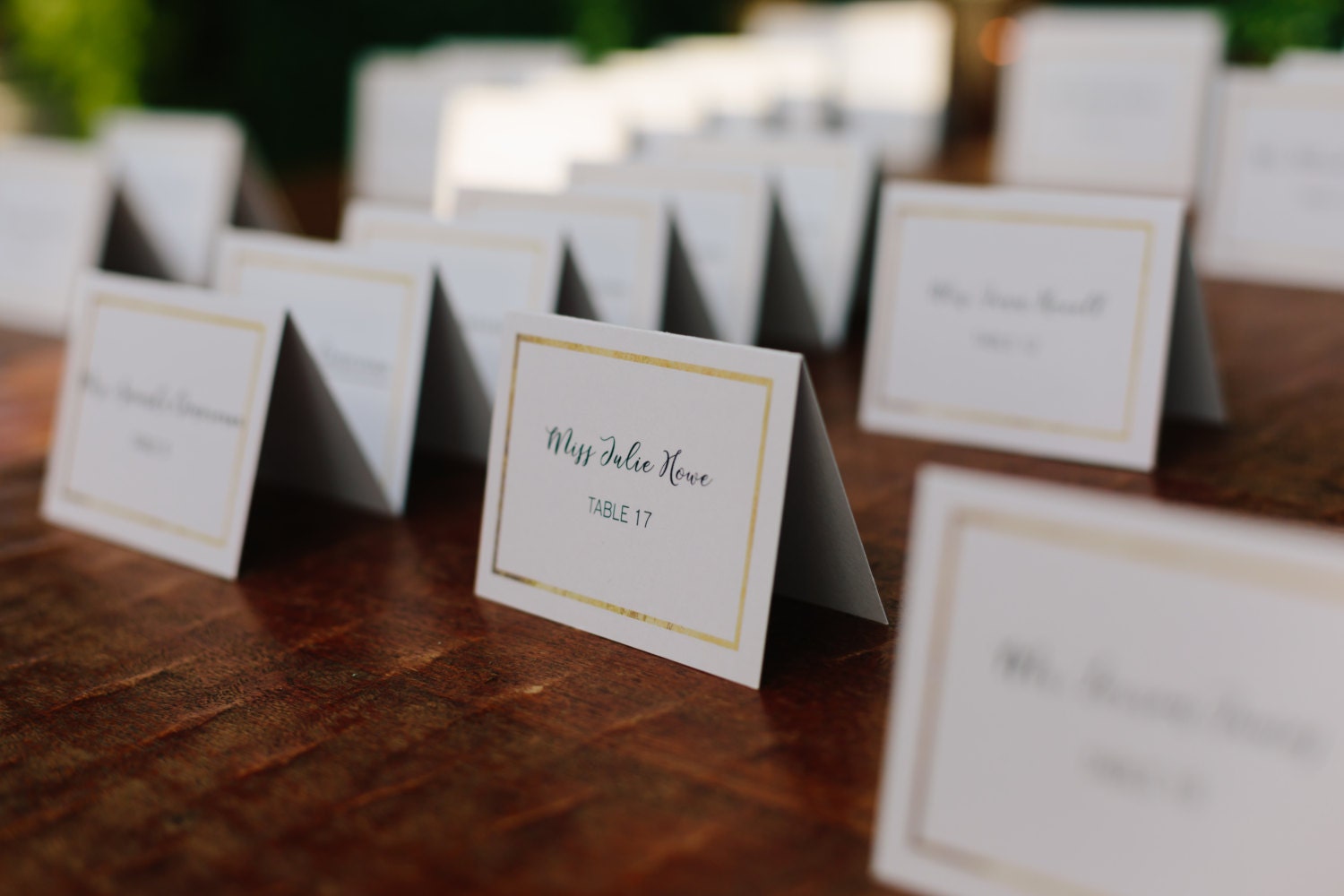 Gold Border Place Cards Printable Template Digital File