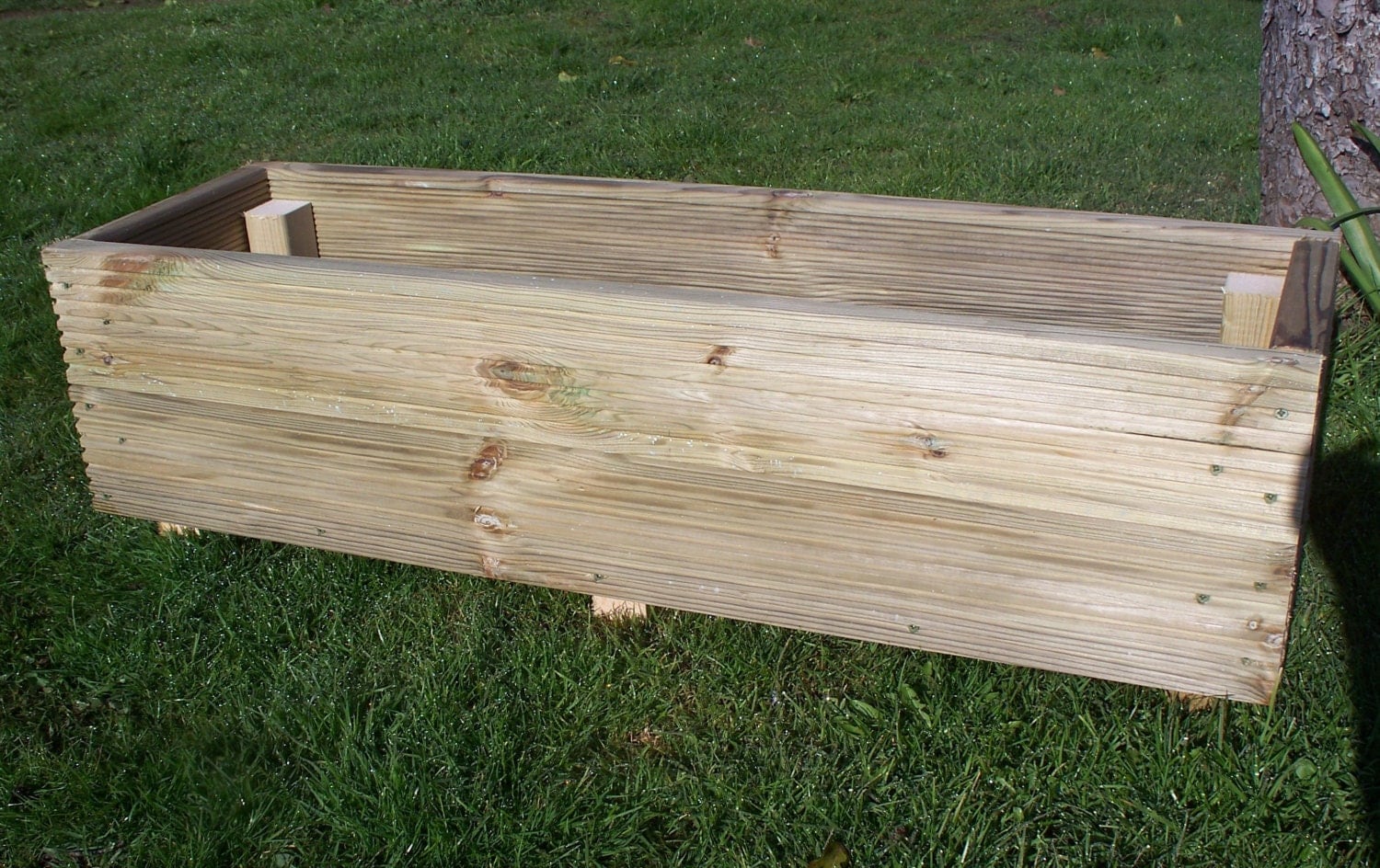 Large decking wooden garden planter 800 1000 or 1200mm wood