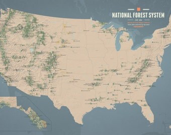 US National Forests Map 18x24 Poster - Il 340x270.1094433113 Dmx0 