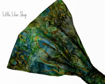 Wide Woman's Headband, Extra Wide Headband, Cotton Batik, Boho Headband, Hair Loss, Head Scarf, Yoga Headband, Hippie, Batik Headband