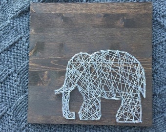 READY TO SHIP- Elephant String Art-12"X12"