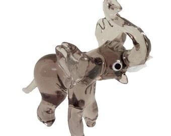 Elephant Glass Figurine Art Glass Murano Style Hand Blown Lampwork 3 inch x 3.5 inch