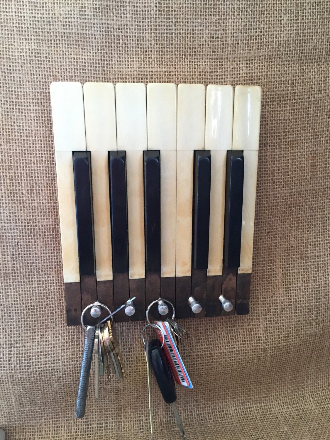 Ivory Piano key keyholder Wall hanging Piano keys by MattManMerch