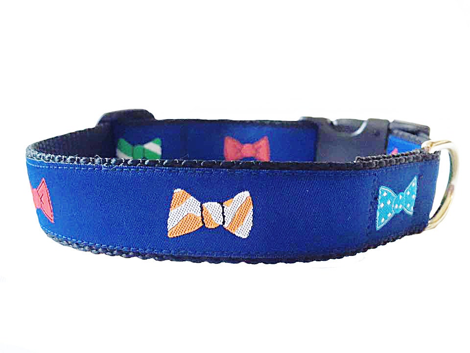 Bow Tie Adjustable Dog Collar 1 Wide