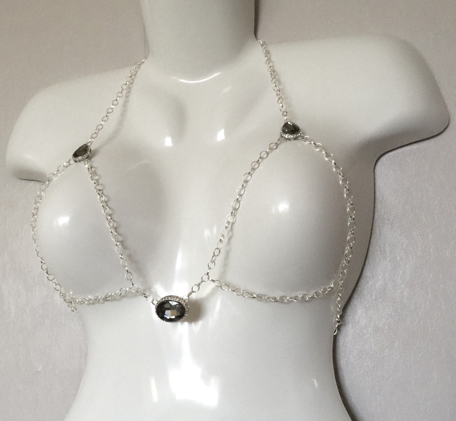 Jewelled chain bra open chain bra sexy by on Etsy