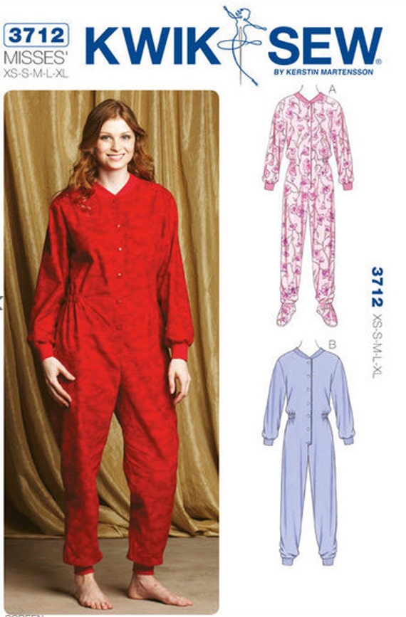 Kwik Sew sewing pattern K3712 Onesie Pajamas With or Without