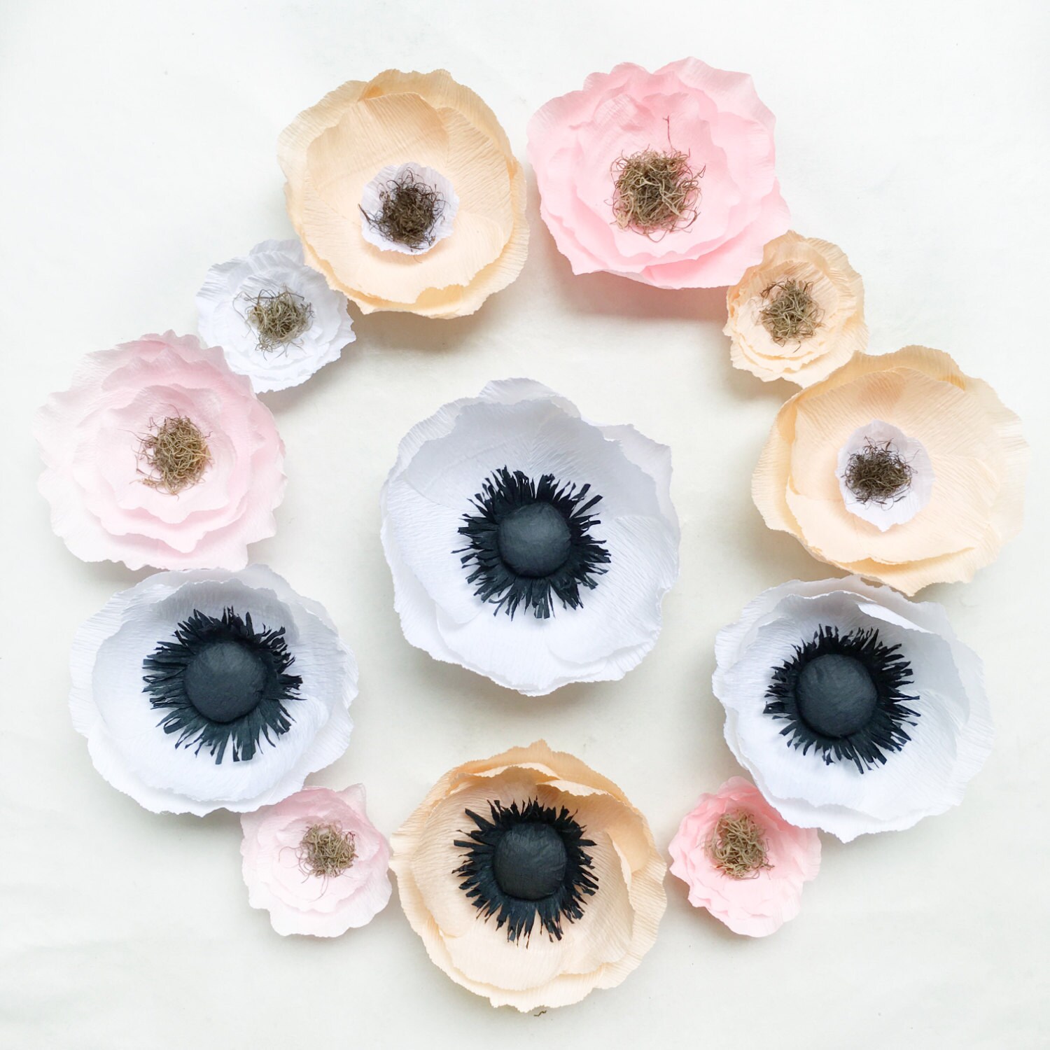 Crepe Paper Flower SetNursery Decor by SophiaandRoseCo on Etsy