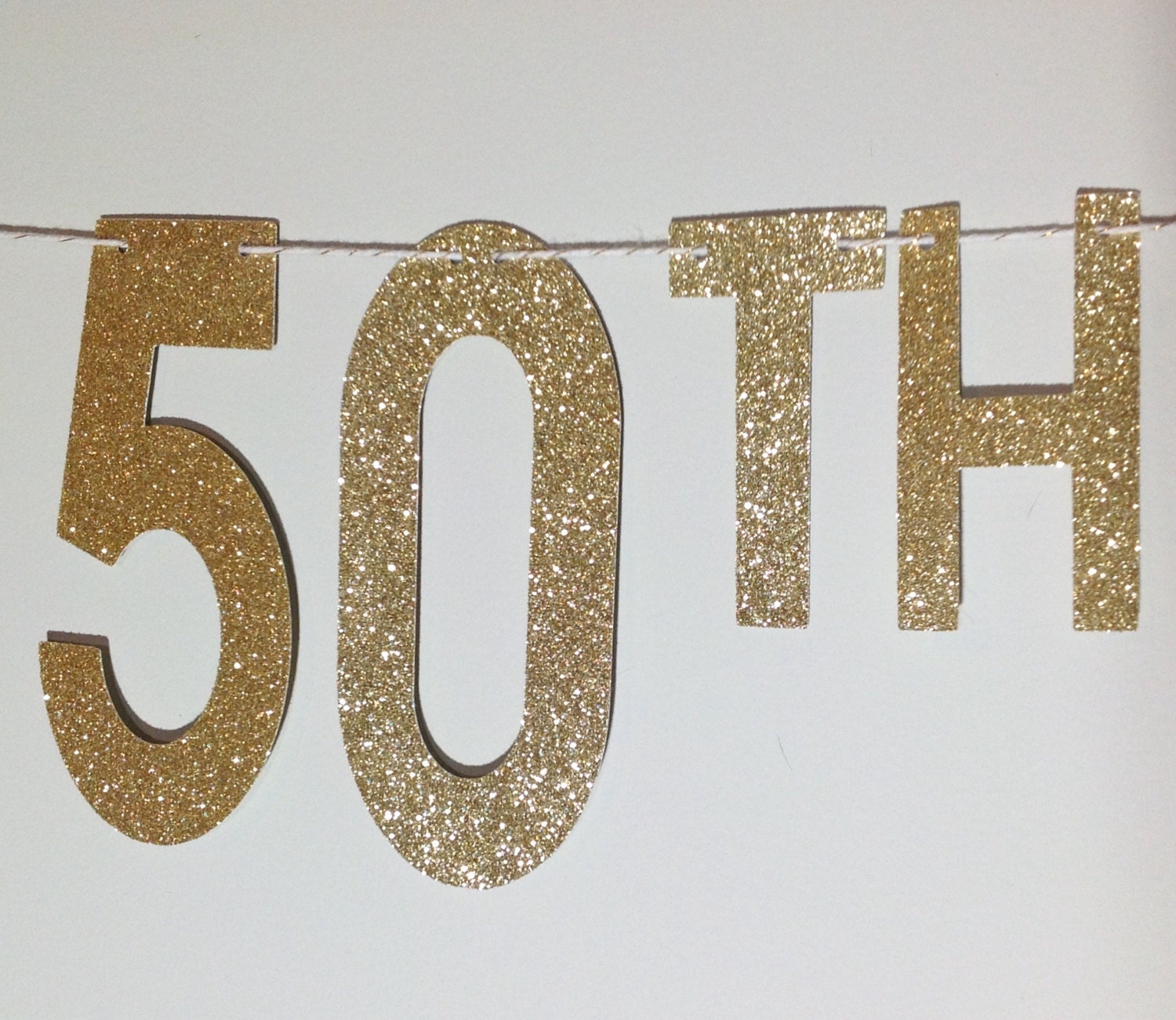  HAPPY  BIRTHDAY  BANNER Gold Glitter  Happy  50th  Birthday 