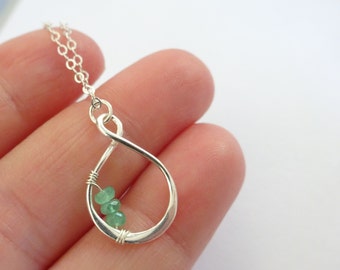 Infinity necklace with tiny birthstones, custom gemstone necklace, Personalized necklace, Bridesmaid gifts, Custom sterling pendant
