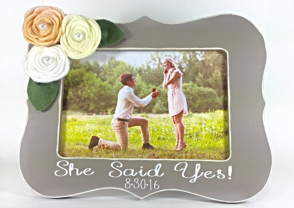 Engagement Picture Frame Personalized Engagement By Kisselave