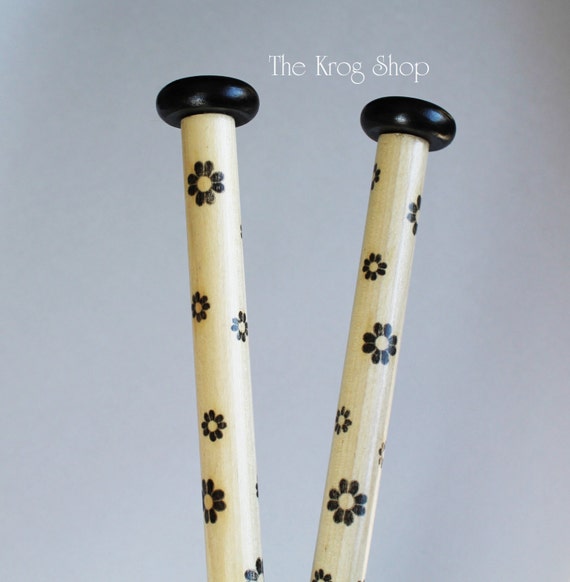 Jumbo Wooden Knitting Needles - US35/US50 14 Black Daisy Natural ...