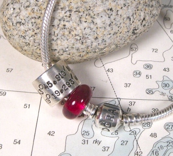 Personalized Pandora Charm Custom Latitude