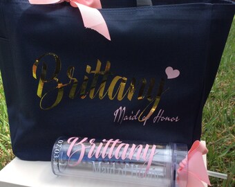 Tote Bag Bride And Tumbler SET ,Canvas Tote Bag,Tote Bags Wedding,Tote Bag Bridesmaid,,Bridesmaid Tote Bag,Gift Tote Bags,Wedding