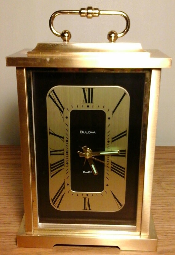 Vintage Bulova Quarts Solid Brass Mantle Clock