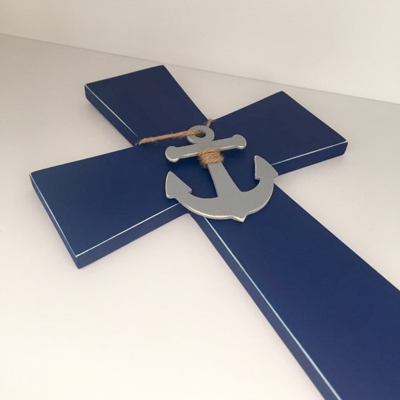 Nautical Cross Navy Anchor Wall Cross by EthelsGranddaughter