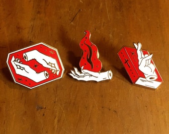 Set of 3 - Witchy Hands Enamel Pins