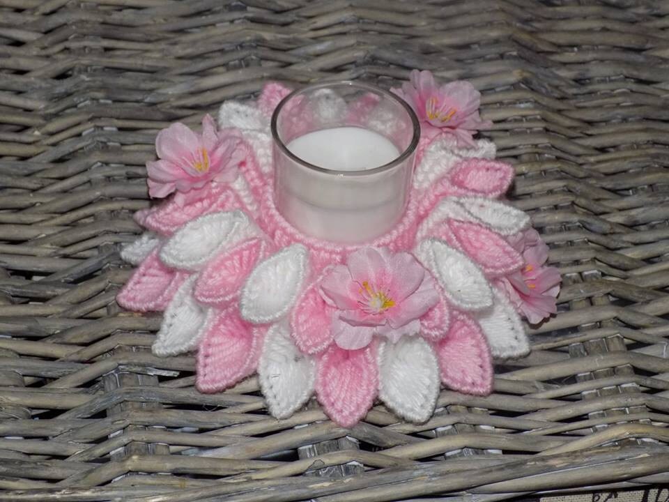 plastic canvas candle holder.