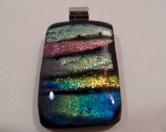 Multicolor dichroic glass pendant