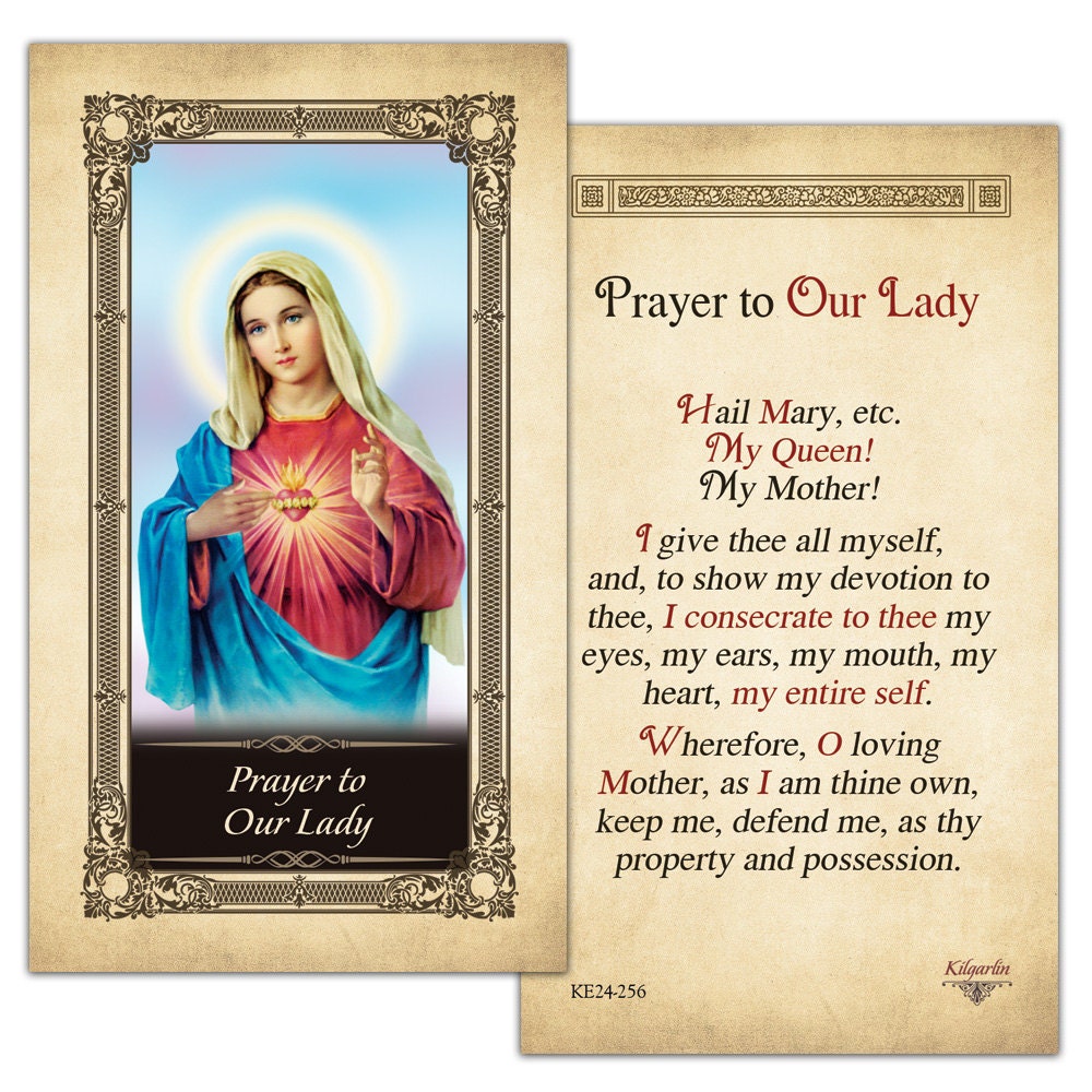 Prayer to Our Lady Laminated Prayer Card by shopcatholiccompany