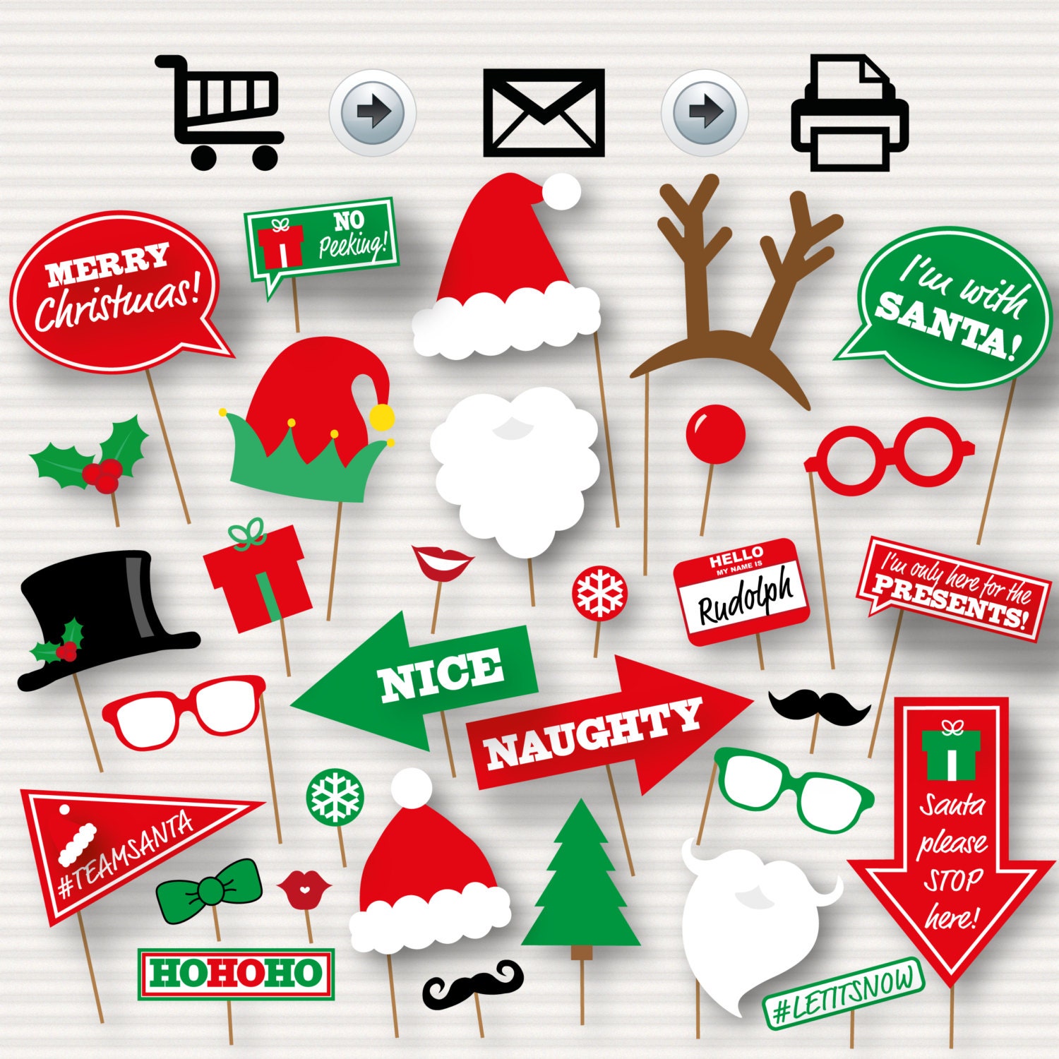 Funny Christmas Photo Booth Props 