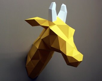 Giraffe, Papercraft DIY, Paper Trophy, Paper Head, Zoo Animal, Papercraft Sculpture, Giraffe Gifts, Faux Animal Head, 3D Kit, Africa Animal