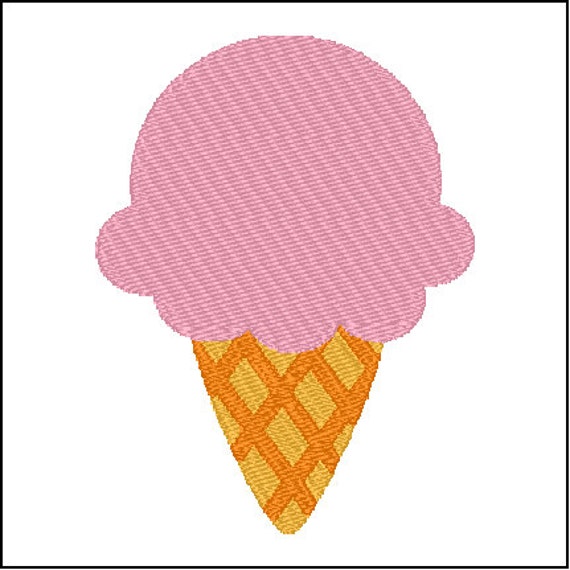 Ice Cream Cone Embroidery Design