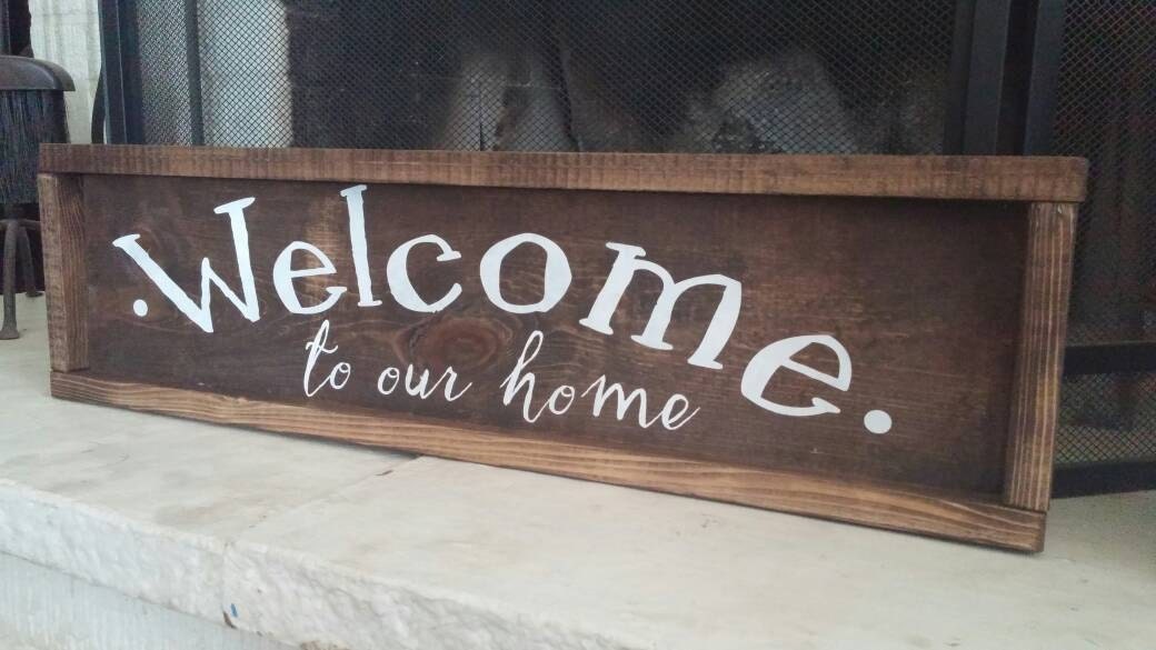 Welcome to Our Home Wooden Sign by campfireshop on Etsy