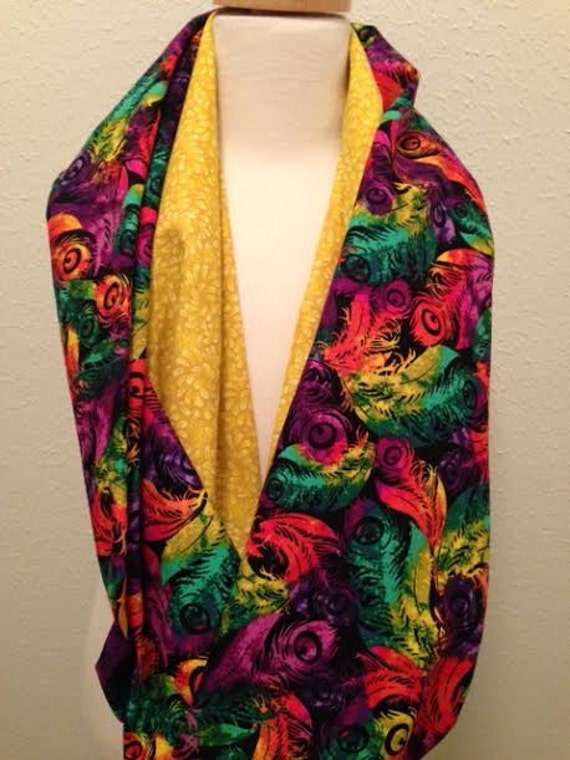 Feathers Scarf New Orleans Scarf Mardi Gras Scarf Infinity