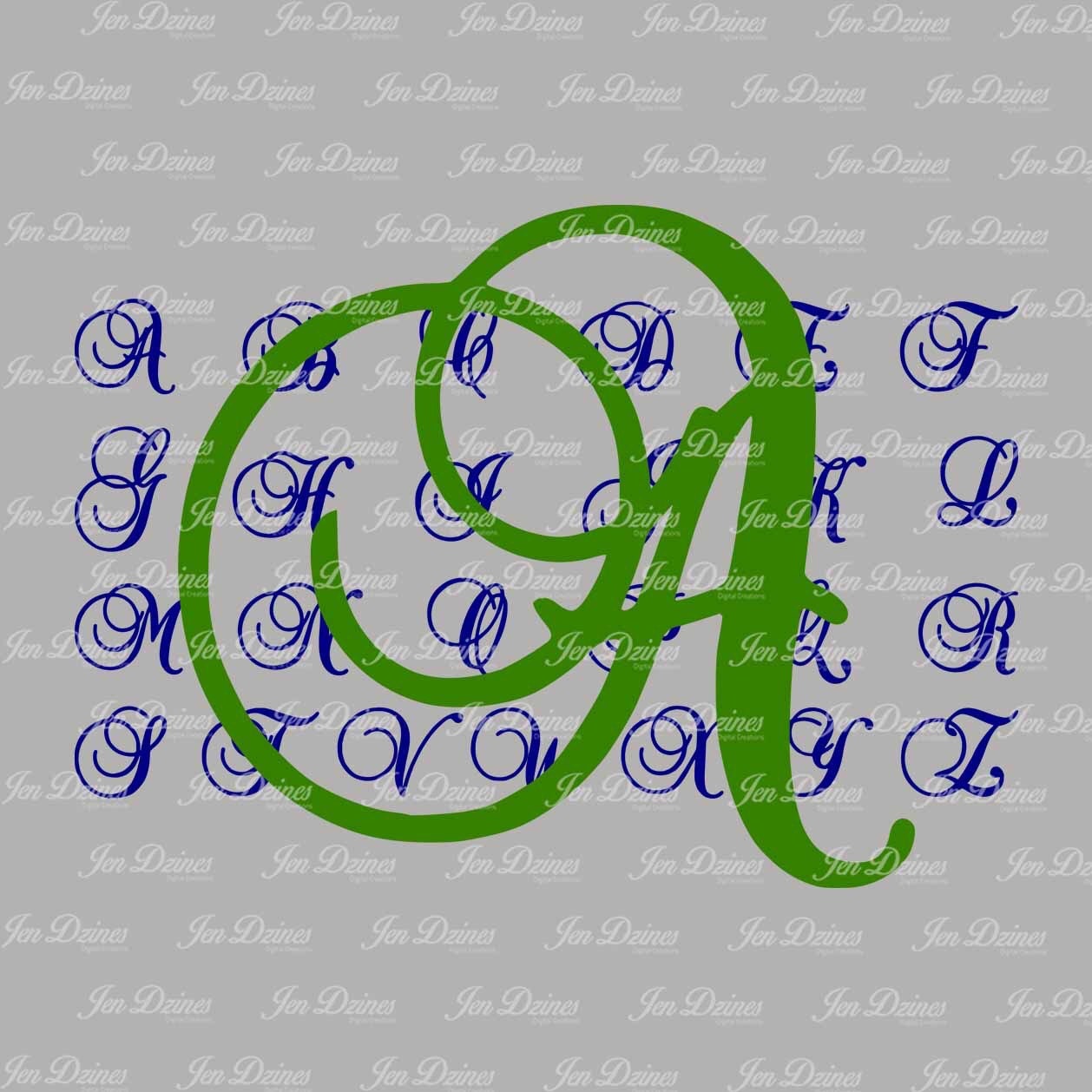Download Single Letter Monogram SVG DXF EPS Initial Monogram single