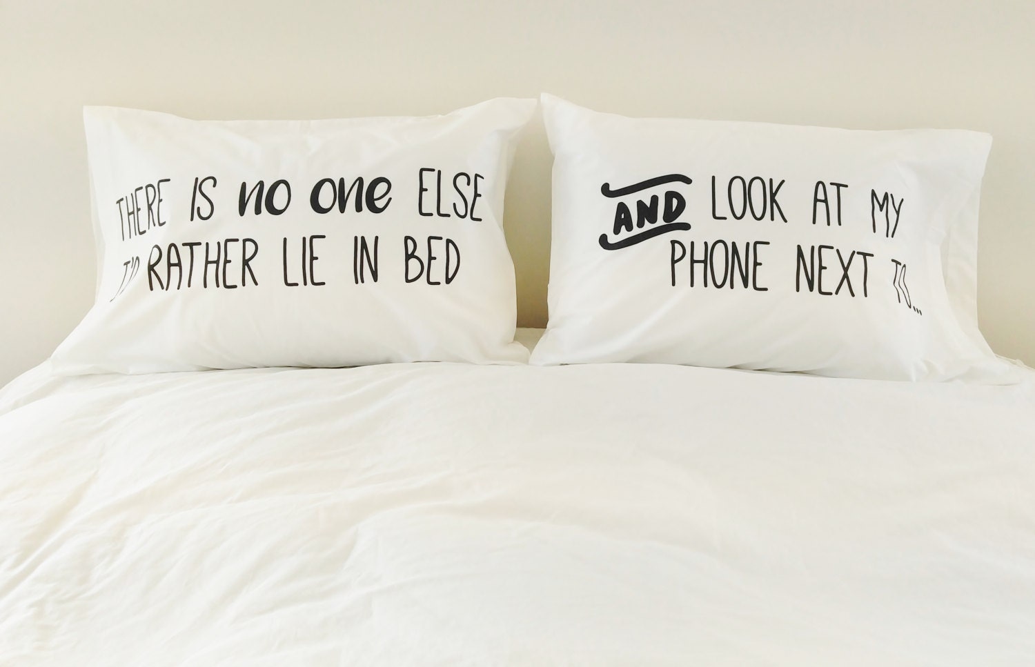 Pillowcases for Couples Pillowcases iPhone Love Funny