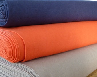Canvas/Duck Fabric 100% Cotton - Navy Blue, Orange & Taupe - 150 cm 59" - Medium Weight - Soft Furnishing, Bags, Craft
