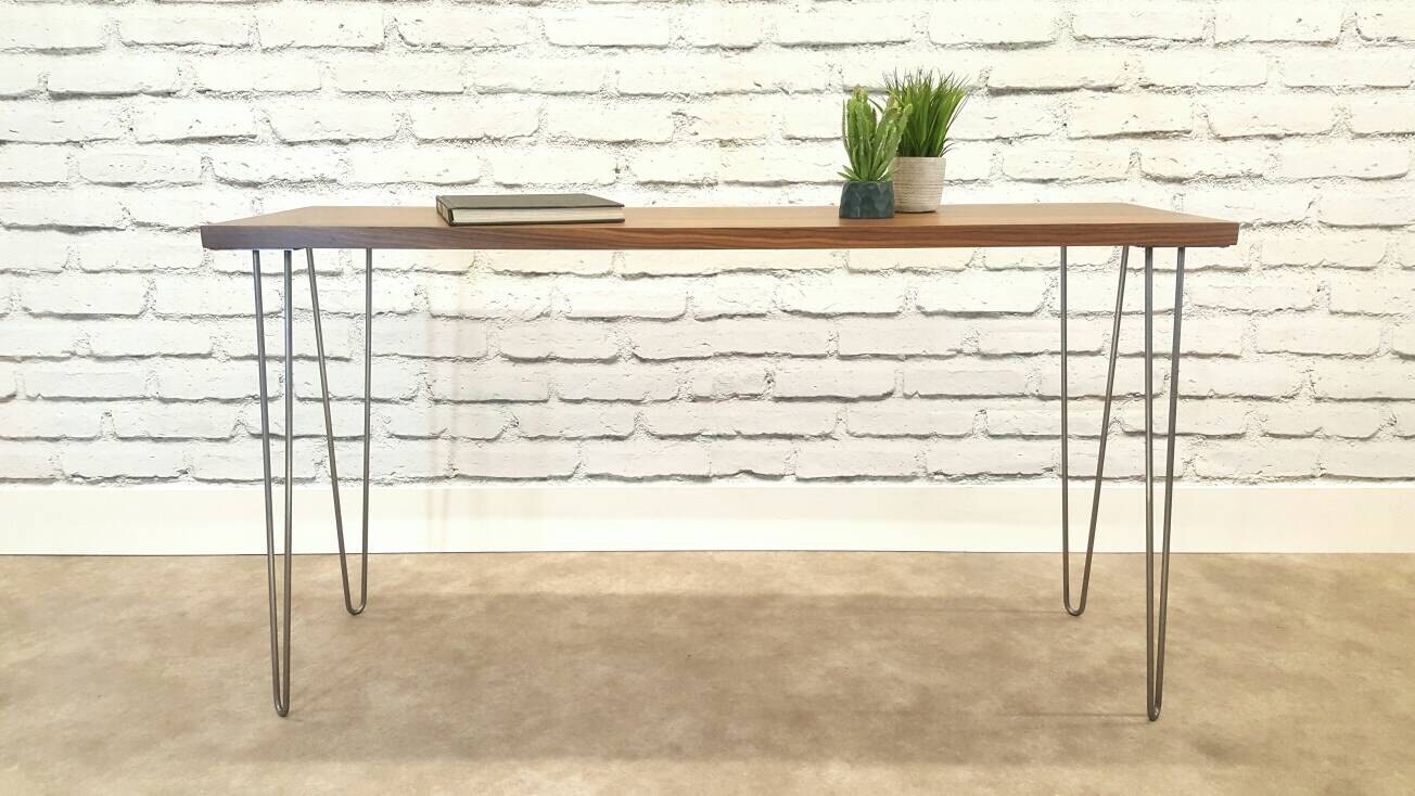 Modern Console Table Walnut Media Console Hallway by SAWoodworking