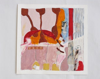 Collage on paper / art - original - painting on paper, abstract art