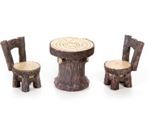 Woodlook Resin Fairy Garden Table and Two Chairs Set 2.5 Inches 30007600