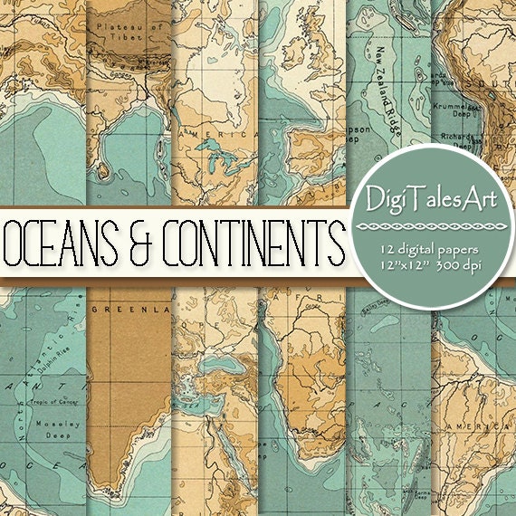 printable vintage map digital paper