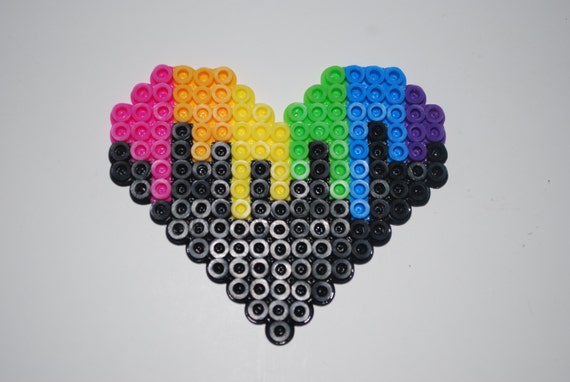 Items similar to 8 bit Bleeding Heart, Hand made from Perler Beads ...