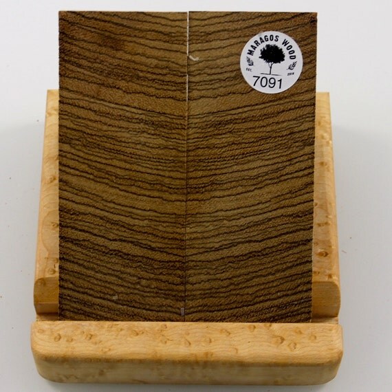 Crosscut Zebra wood Knife Scales Handle blank 7091