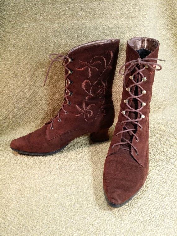 Suede Granny Boots 12